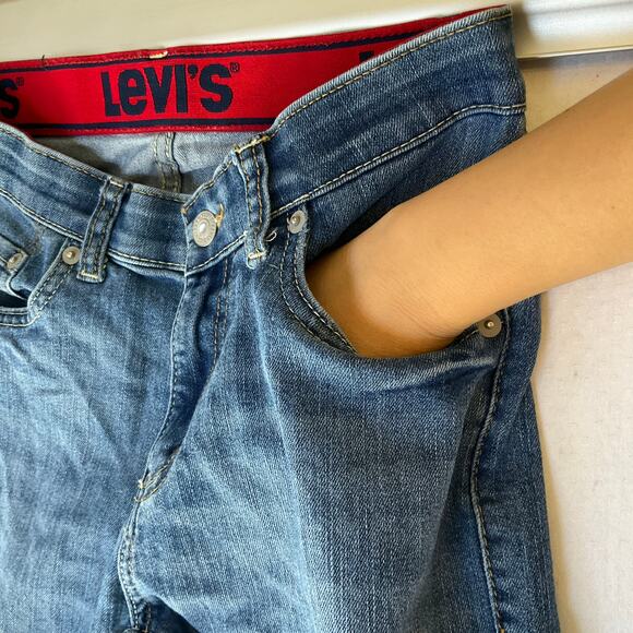 Levi’s Kid Slim Jeans size 14 REG W27 x L29 Blue Mid Rise Stretch Boot Cut - Picture 7 of 11